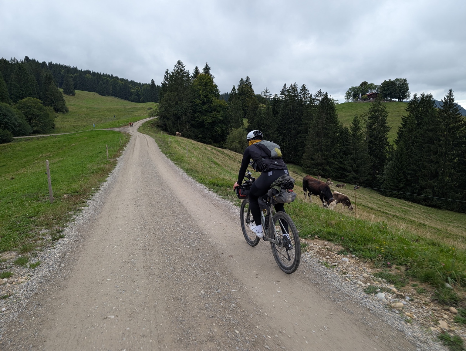 Gravelbike auf einer Schotterstraße im Allgäu