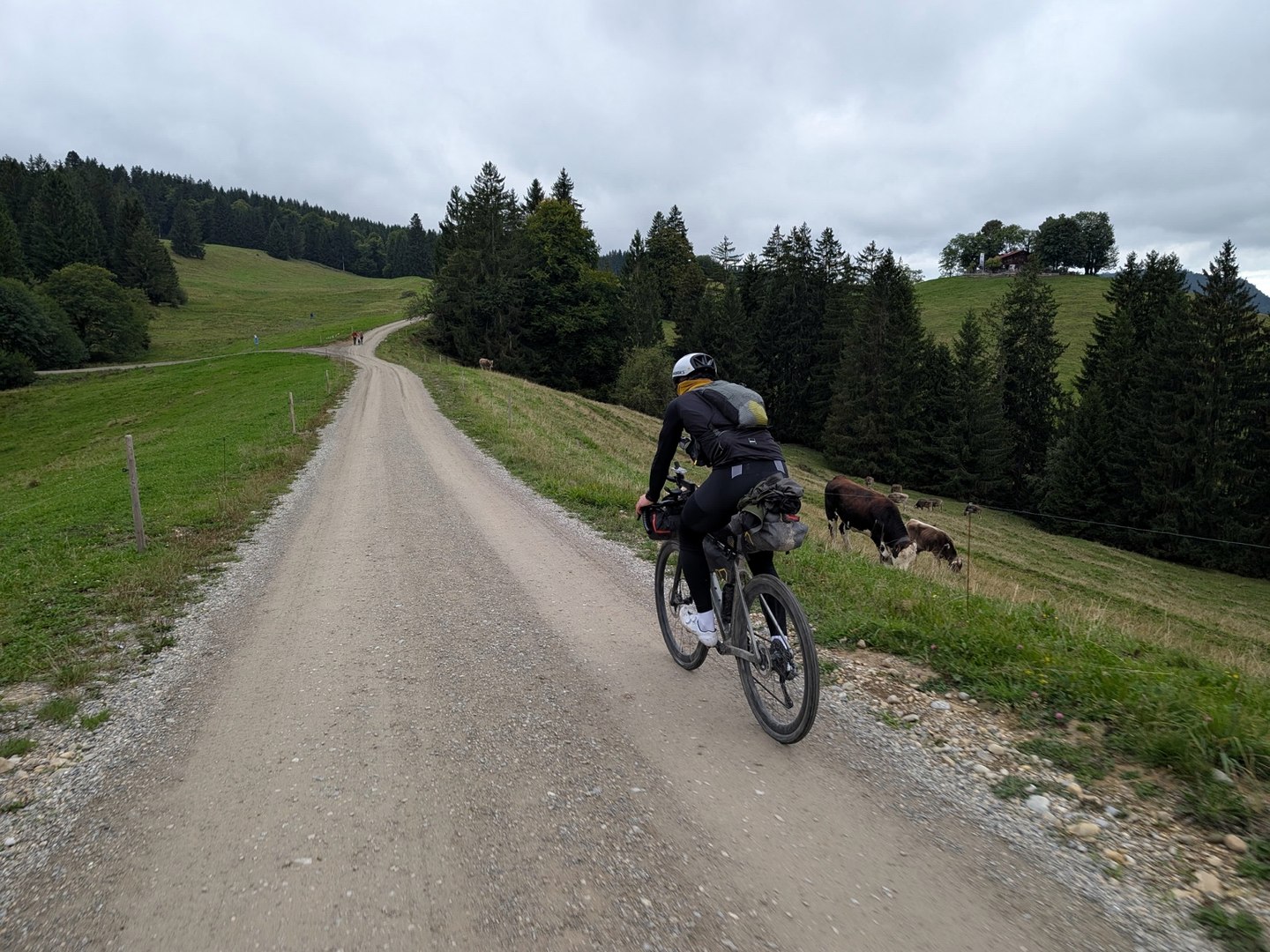 Gravelbike auf einer Schotterstraße im Allgäu